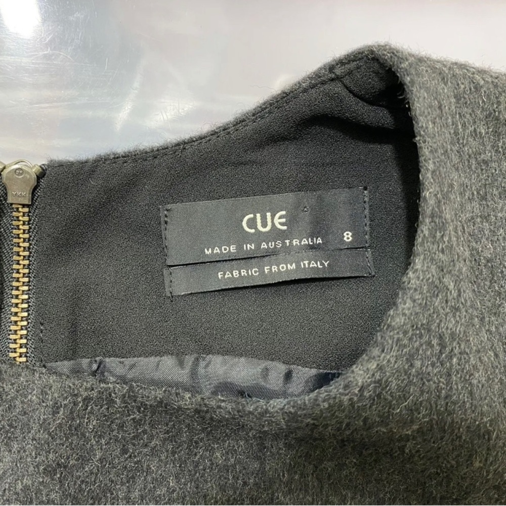 Cue Wool Blend Tank Top Grey & Black Relaxed Box Fit Sleeveless Size 8 to 10 - Picture 8 of 8